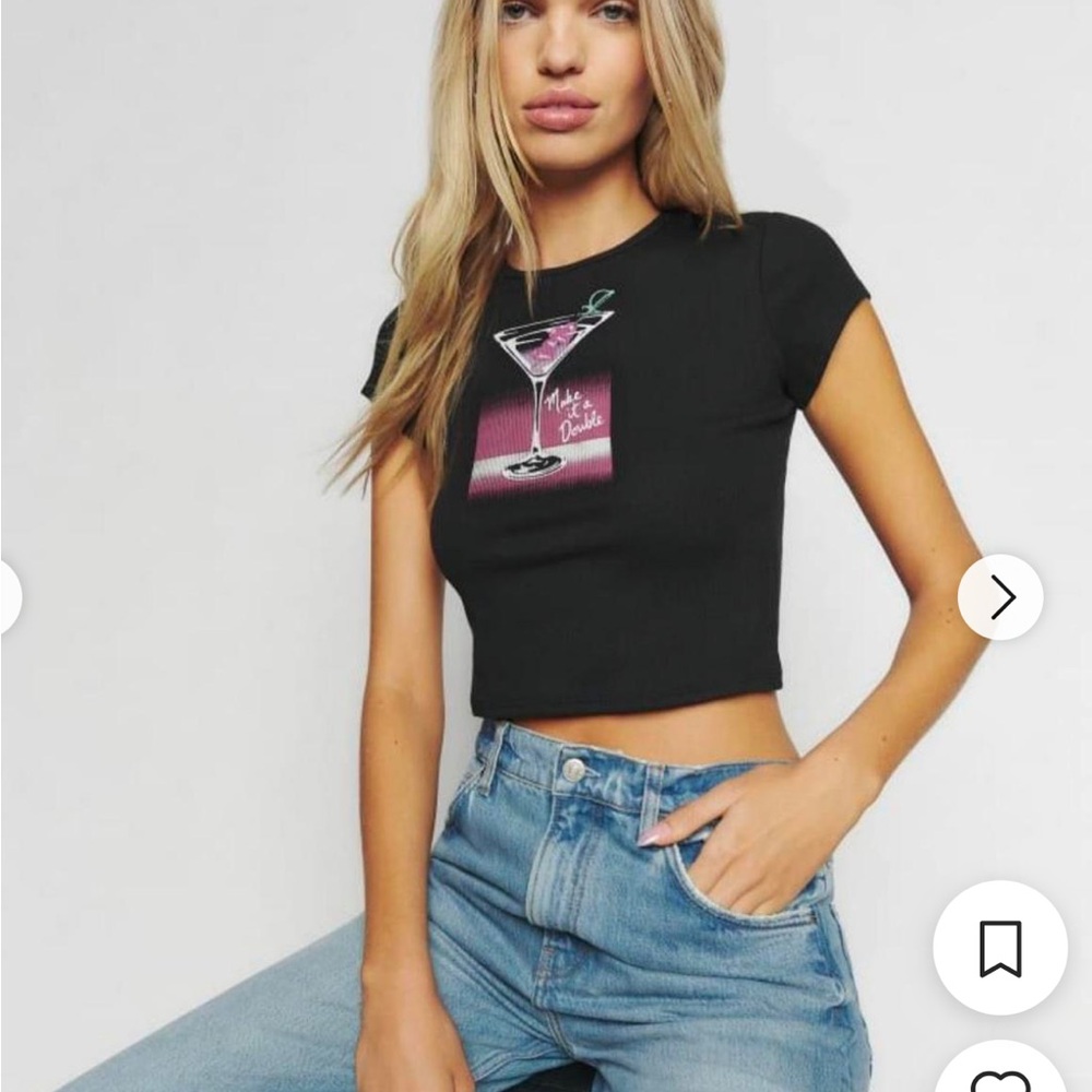 Make it a double” reformation martini baby tee